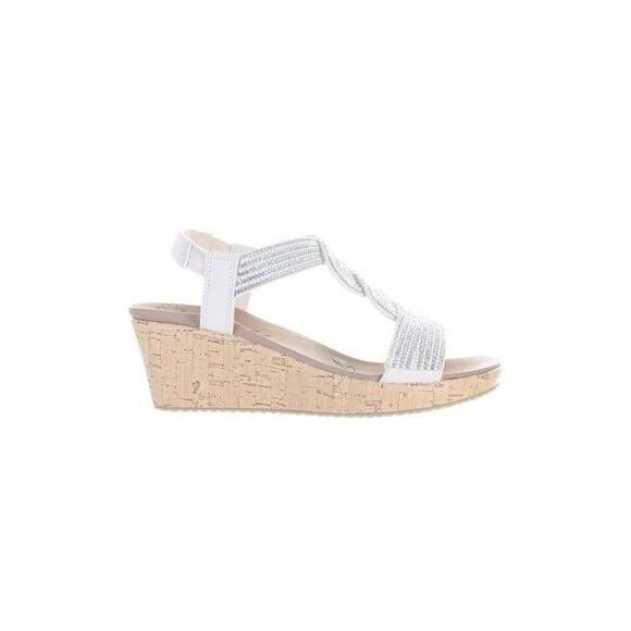 Skechers Womens Shinning Bright Beige Ankle Strap Heels Size 8 Medium (B, M) - Picture 1 of 4